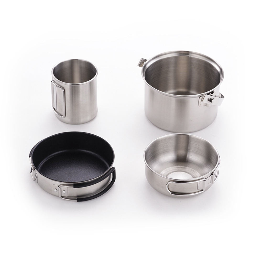 Camping Travel Equipment Tableware Cookware Kit Pots Burner,Gas Stove Accessories Kitchen Utensils Sets Picnic BBQ Supplies