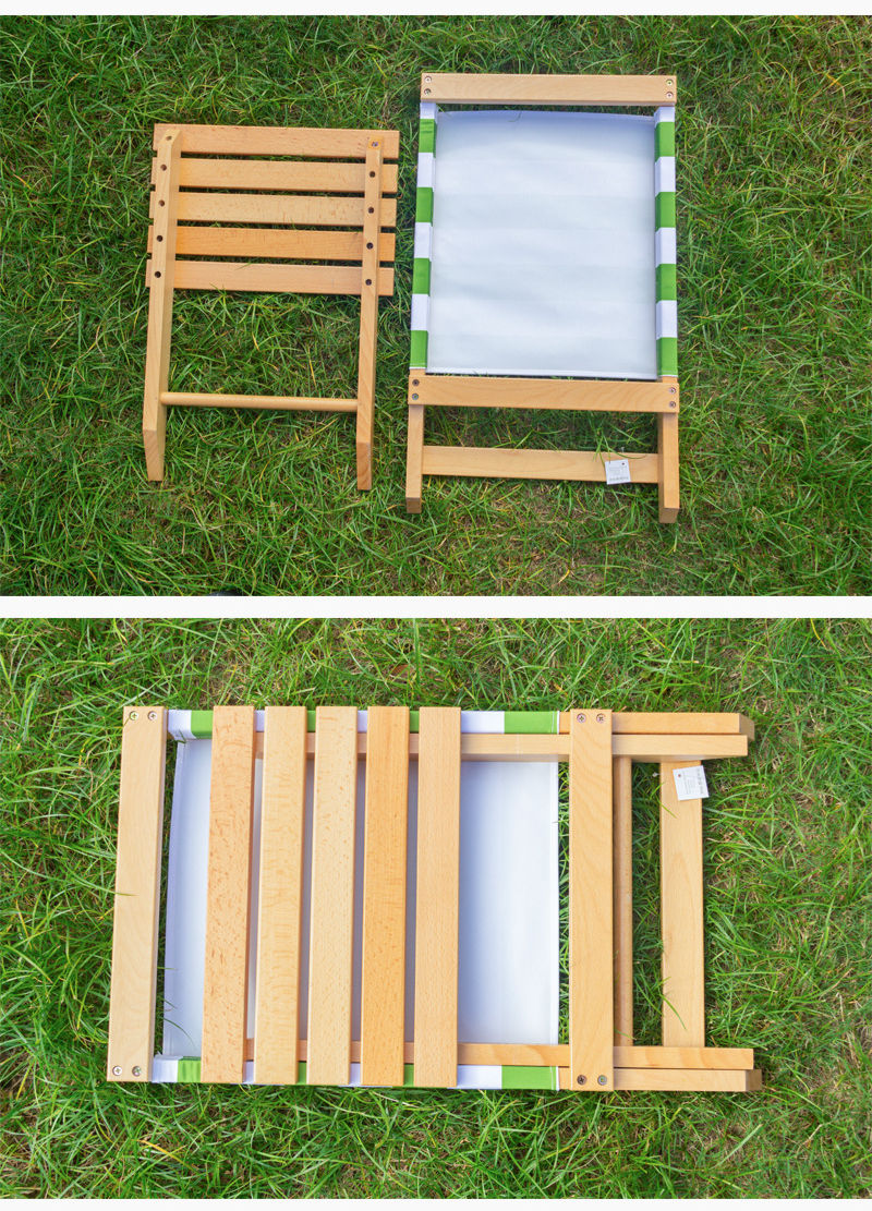 Solid Beech Folding Chair - Portable For Camping, Fishing & Outdoor Use (adult & Child Friendly)