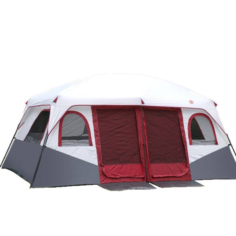 Large 2-Room Camping Tent for 8-12 People Weatherproof Double Layer Design with Sun Protection & Living Space