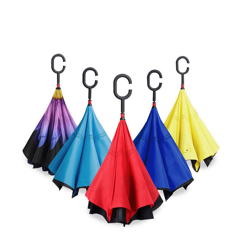 Cheap Upside Down Folding Umbrella Windproof UV Reverse Umbrellas for Car Rain Outdoor Umbrellas