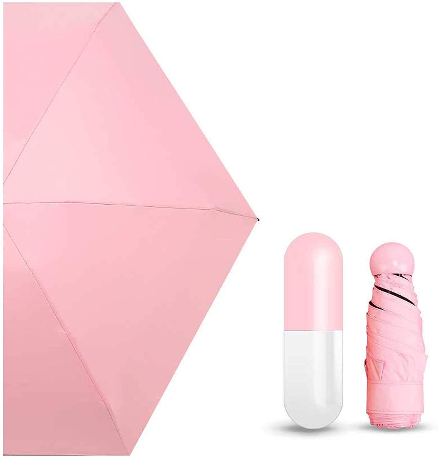 Fashion Multi-Color Ladies Sun Shade Capsule Parasol Travel Sunshade and Rainproof Ultra Mini 5 Fold Umbrella