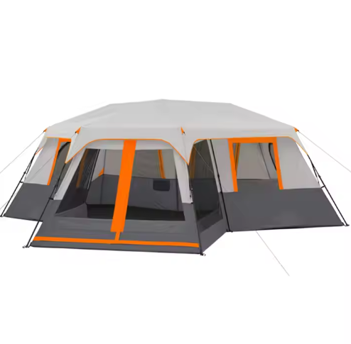 3-Room Waterproof Instant Cabin Tent for 8-12 Person Family Camping, Large Outdoor Tent with Living Room & Bedrooms