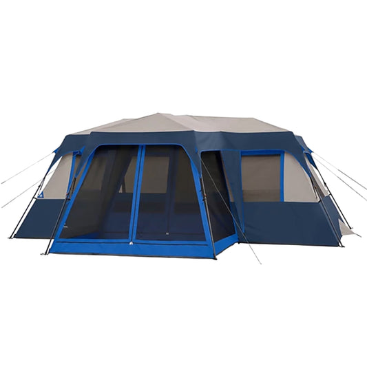 3-Room Waterproof Instant Cabin Tent for 8-12 Person Family Camping, Large Outdoor Tent with Living Room & Bedrooms